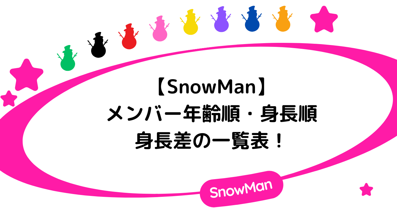 SnowManのメンバー年齢順・身長順・身長差の一覧表！