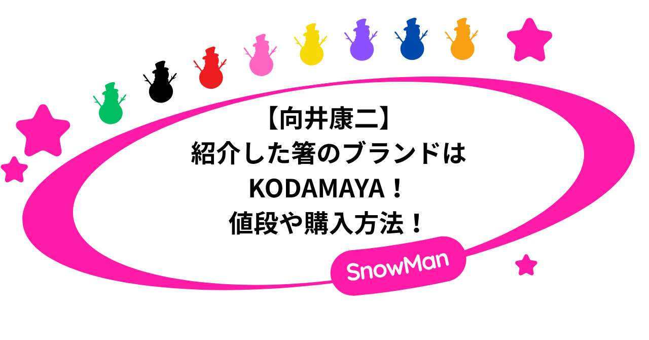 【SnowMan】向井康二が紹介した箸のブランドはKODAMAYA！値段や購入方法！